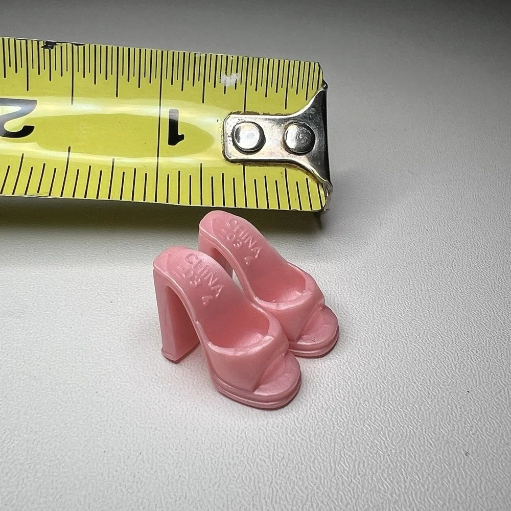 Vintage Barbie‎ Mattel Pearlescent Pink Open-Toe Slip-On Shoes